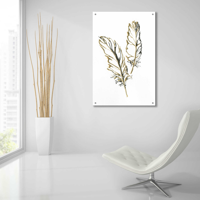 «Gilded Barn Owl Feather» par Chris Paschke, H 36 po x l 24 po x P 0,2 po