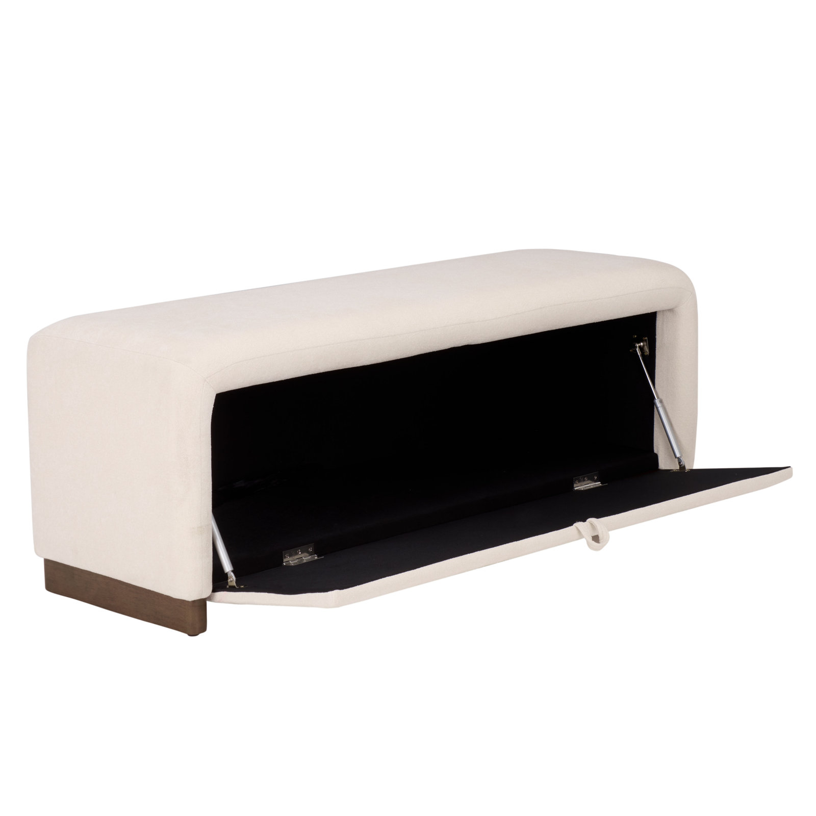 51" Linen Entryway Bench, Creme