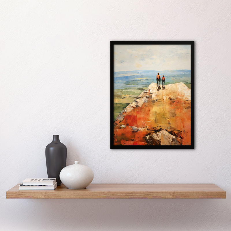 The View Was Worth The Wait Hikers Reach The Summit - Single Picture Frame Print