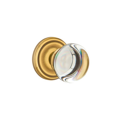 Emtek Passage Knobset w/ Regular Rosette and Providence Glass Knob