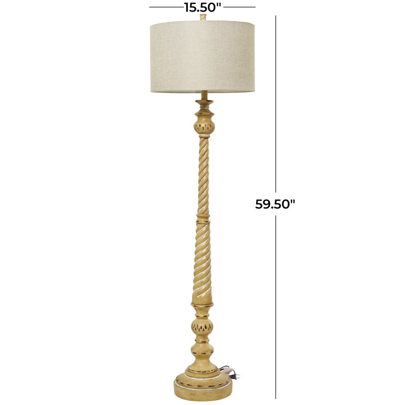 Lampe sur pied traditionnelle en polystone Farmhouse