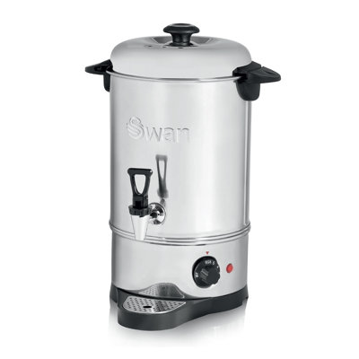 Swan Tea Urn, Stainless Steel, Concealed Heating Element, Keep Hot Function, Drip-Free Tap, Ideal for Events and Catering, Stainless Steel, SWU8L