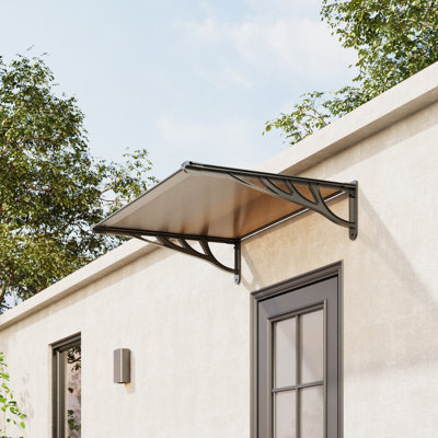Dakota Fields 120cm W x 90cm D Plastic Cover Retractable Door / Window Awning