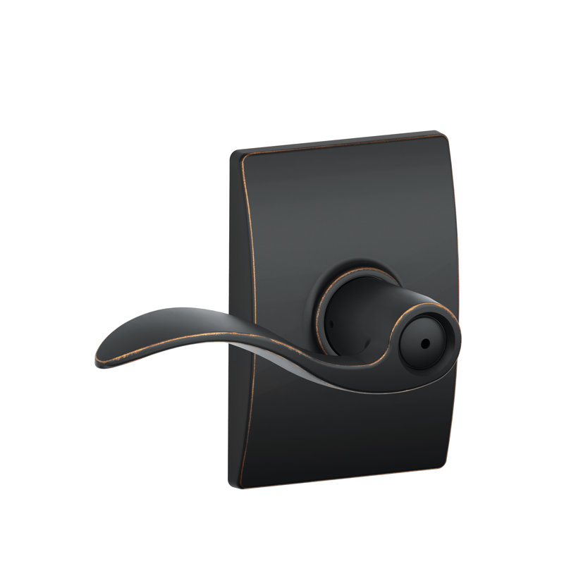 Accent Lever with Century Trim Bed and Bath Lock, Aged Bronze