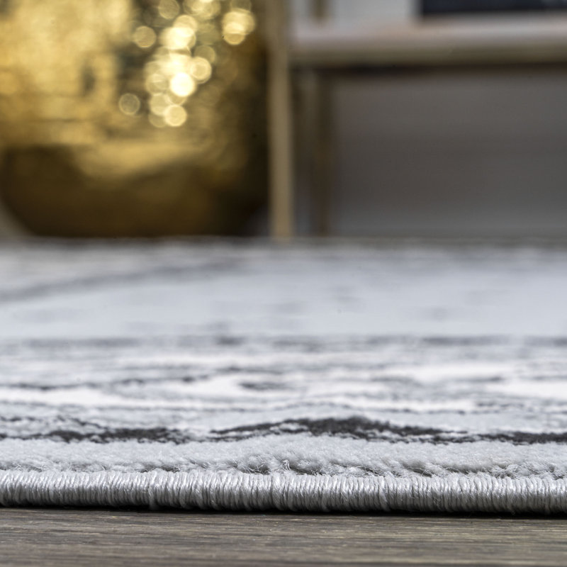 Tapis gris clair / crème Justice, Rectangle 7 pi 8 po x 10 pi