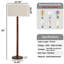Lampe sur pied 61 po en bois perlé rétro avec abat-jour en lin surdimensionné, lampe sur pied au fini noyer pour salon, chambre à coucher, coin lecture et bureau, homologuée UL, compatible avec les ampoules E26-1679416752