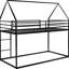 Black Twin Over House Bunk Bed - Metal Construction For And Long Use-1296081919