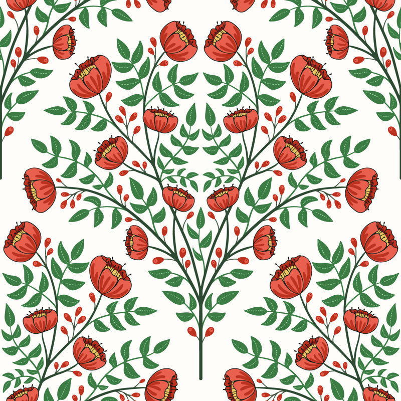 Floral Tile, 2.08' W x 10.42' L