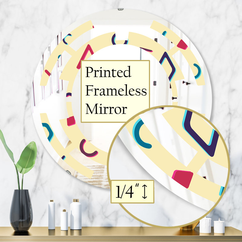 Miroir mural sans cadre abstract abstract pattern design vi, 31,5 po x 31,5 po