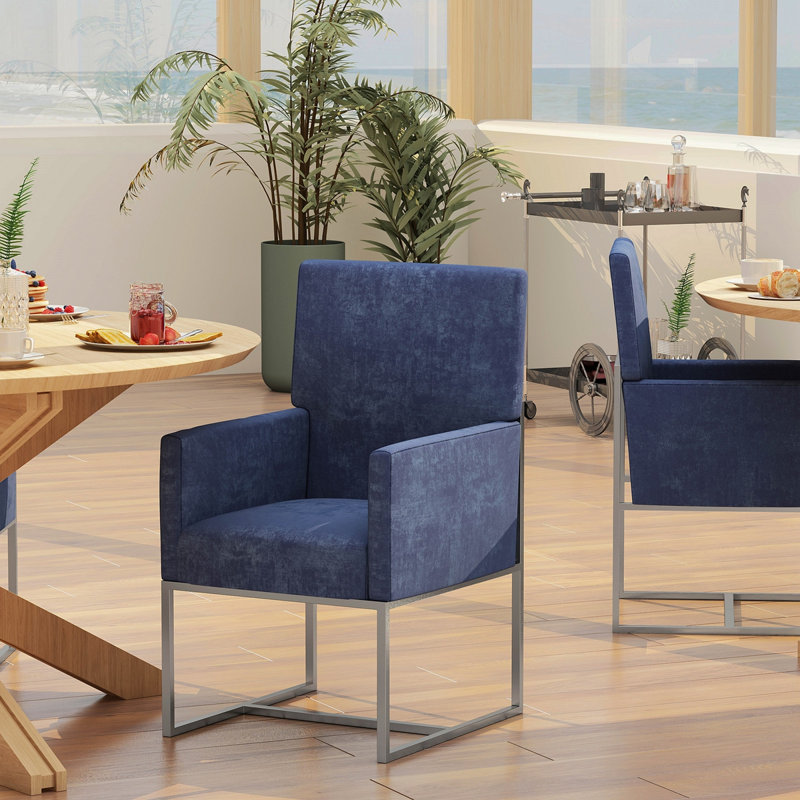 Chaise en velours Element, Bleu