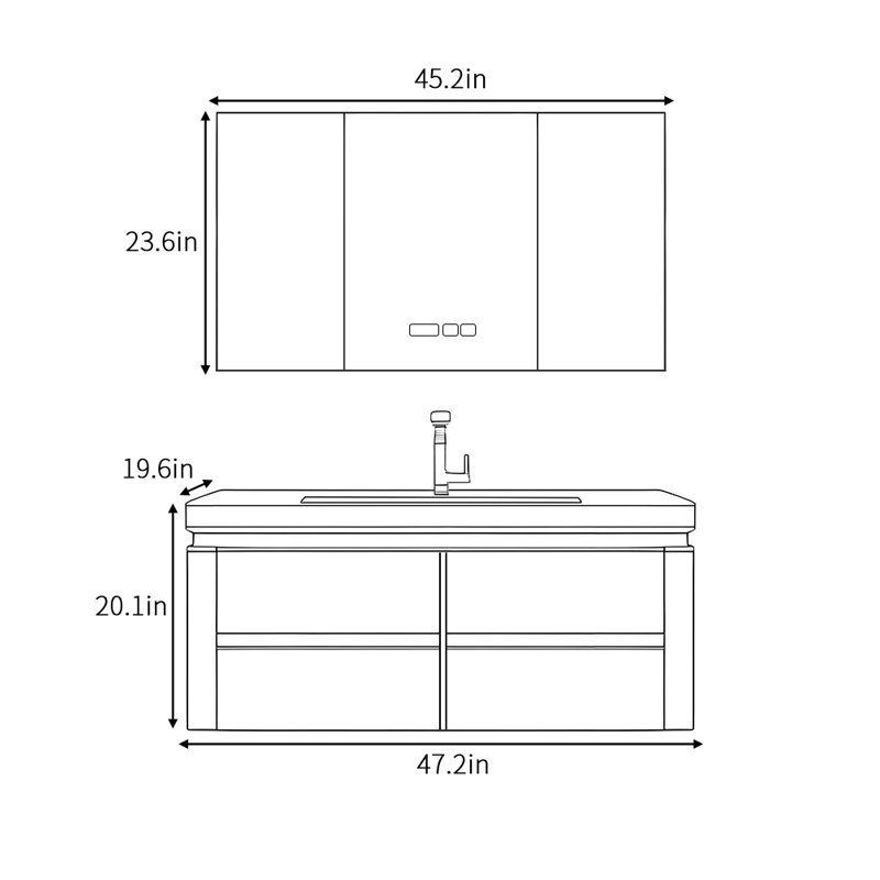Italian-style simple bathroom cabinet