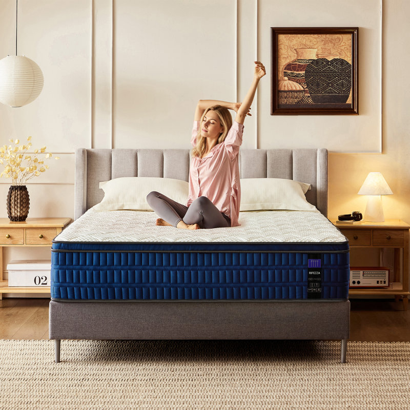 Queen Size Medium Firm Gel Memory Hybrid Mattress, Queen