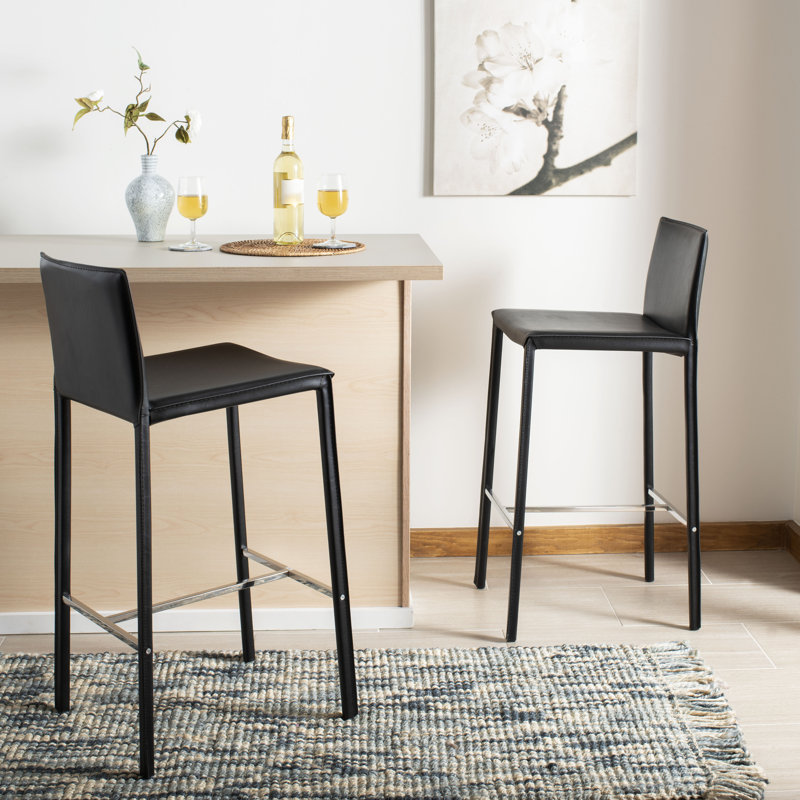 Tabouret de bar et de comptoir Anneriet, Noir, Tabouret de bar (assise de 30 po de hauteur)