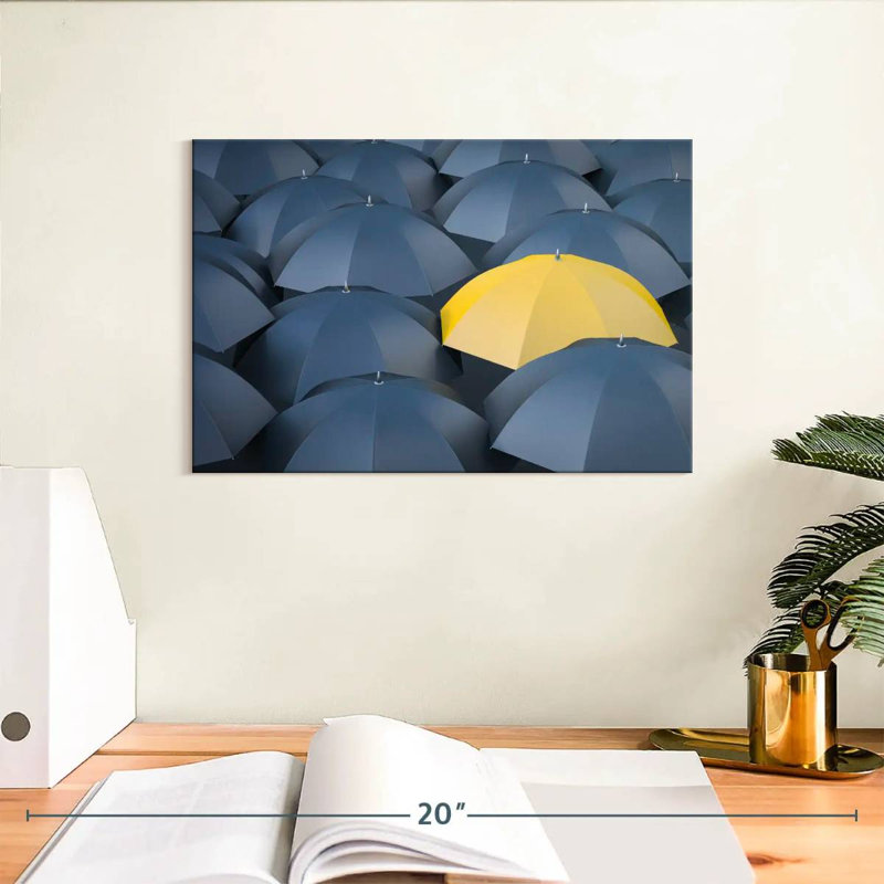 Parasol jaune Kerner Unique, H 8 po x l 12 po