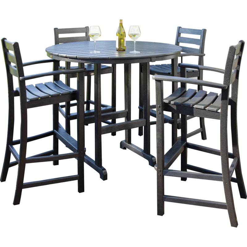 TREX Outdoors Monterey Bay 5-Piece Round Bar Set, Ash Charcoal Revolution®