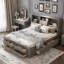 Lit plateforme avec rangement 8 têtes de lit Brackney-1404592746-1404592745