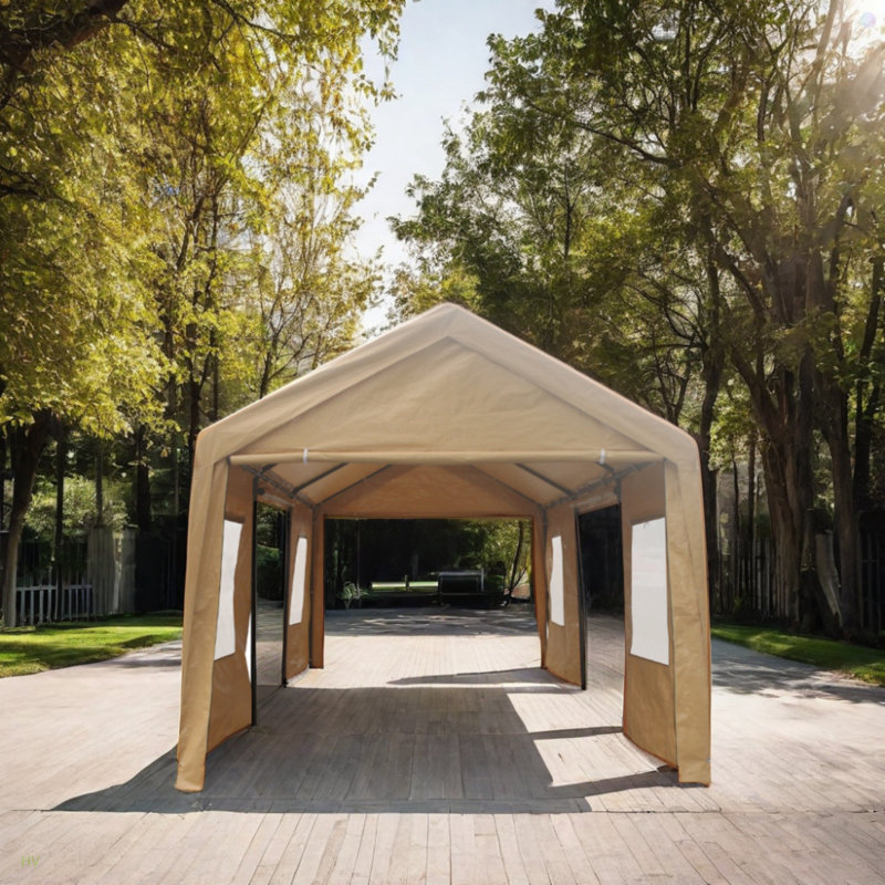 Abri d'auto extérieur 10X20FT pour les fêtes, les événements, le patio et le jardin, Sable