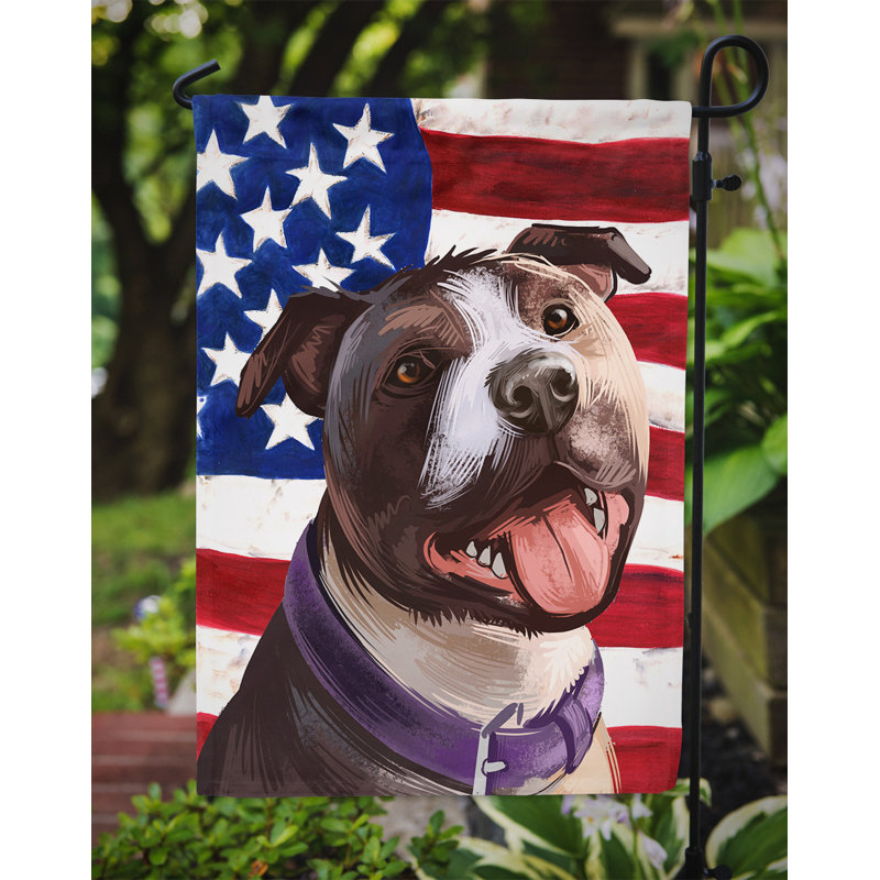 Polyester à 2 côtés 15 x 11 po drapeau de jardin, Bull Terrier miniature