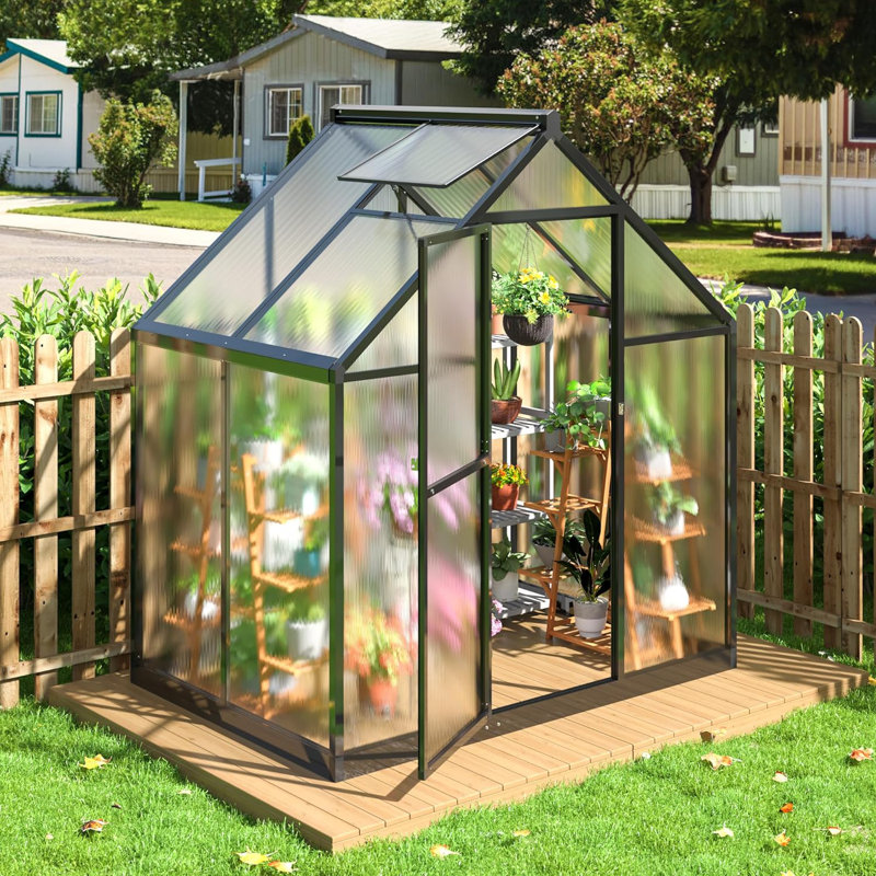 Greenhouse for Outdoors, Polycarbonate Greenhouse, 6x4 FT