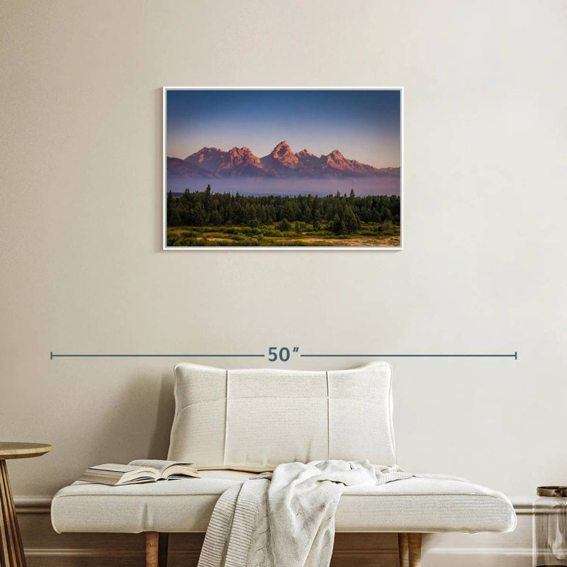 Brume Grand Teton, Cadre flottant blanc, 31 po x 21 po