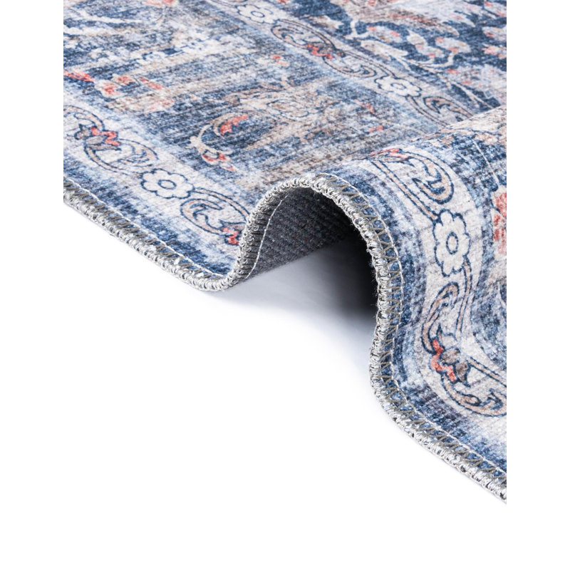 Tapis Samarth Thorine, Bleu, Rectangle 6 pi 1 po x 9 pi