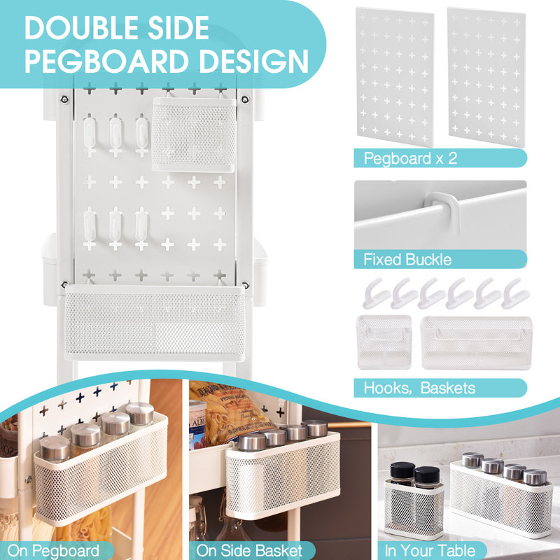 Chariot utilitaire double bricolage DIY, Blanc