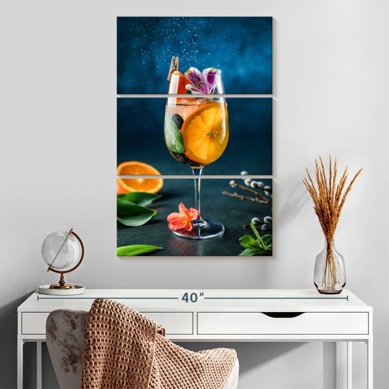 Yarlin agrume cocktail, H 32 po x l 20 po