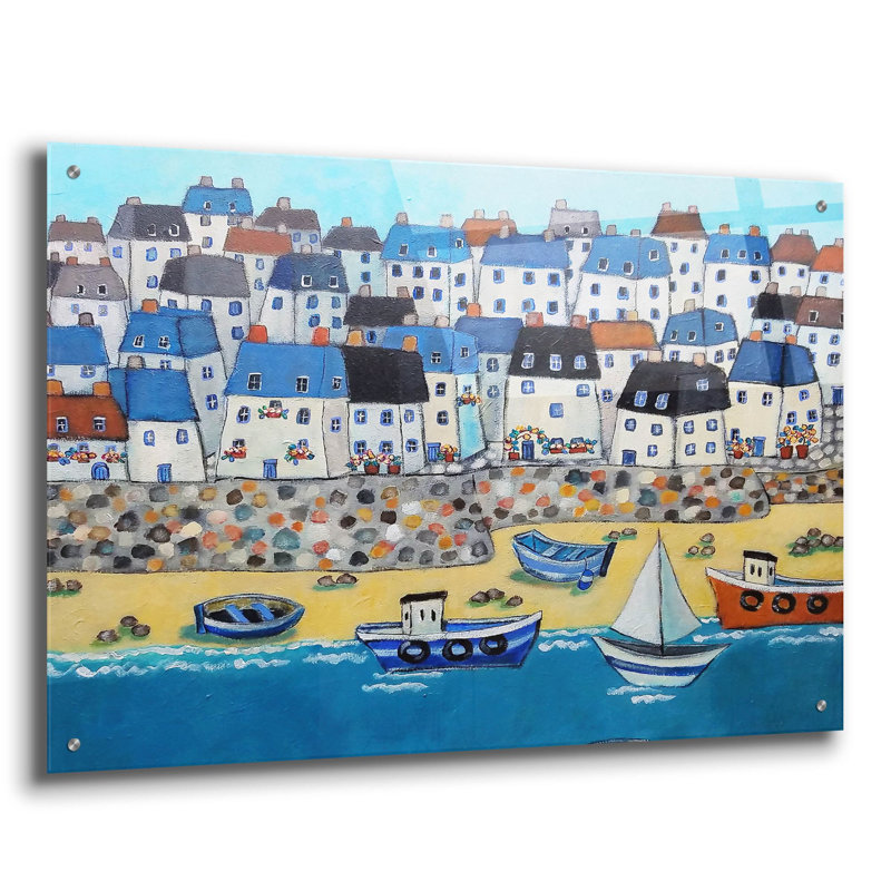 «Cornwall Calling Again» par Holly Wojhan, art mural en verre acrylique, H 24 po x l 36 po x P 0,2 po