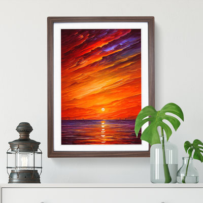 Ocean Sunset View No.6 1 Piece Single Picture Frame Wall Art