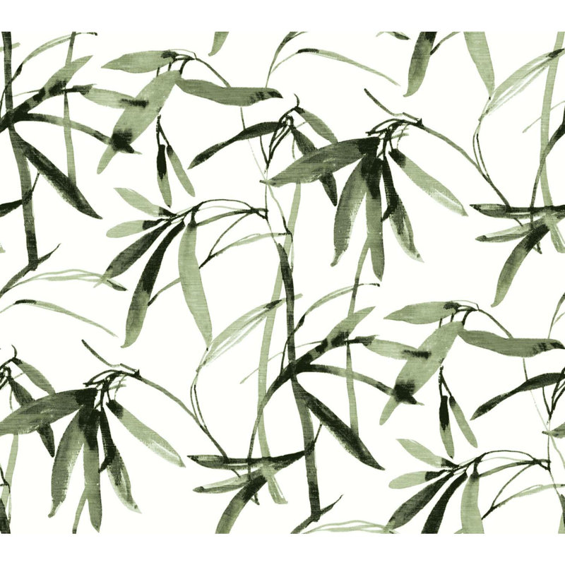 Rouleau de papier peint bambou L 27 pi x l 27 po, Vert / noir