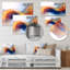 Fluide fractal orange et bleu I - impression sur métal-1490748578