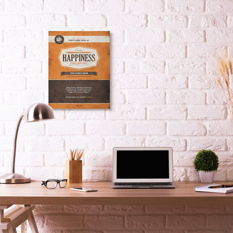 «Premium Happiness Inspirational Vintage Comic Book Design» par Ester Kay - reproduction d'art textuel sur toile