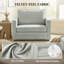 Chaise d'appoint, fauteuil rembourré avec siège large, gris-148155398