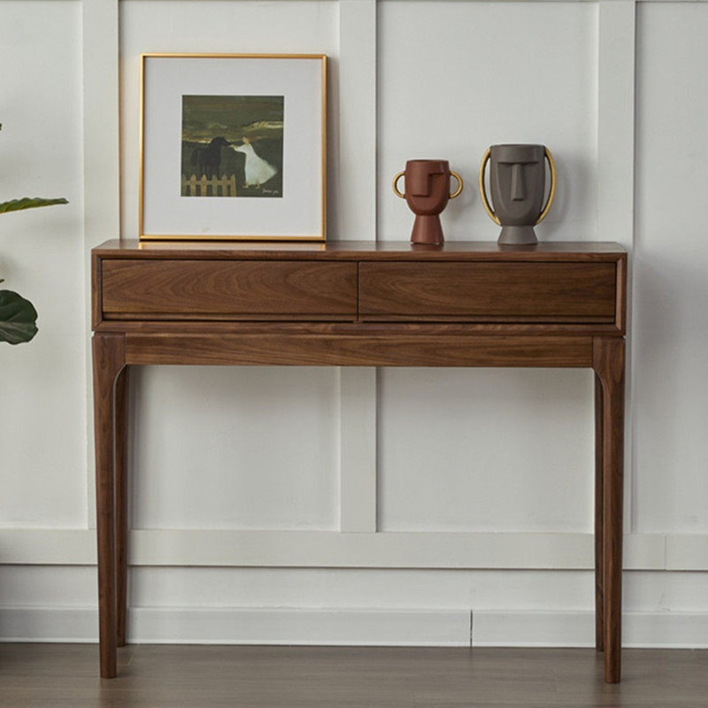 console marron de style chinois rétro simple, H 35,4 po x l 39,4 po x P 13,8 po