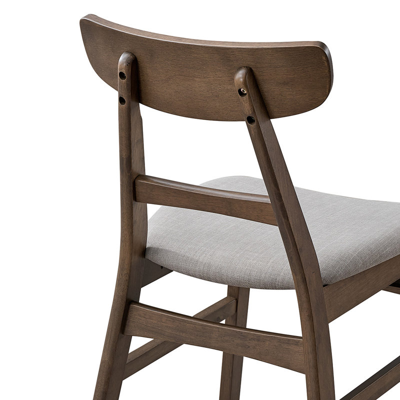 Ensemble de table de salle à manger en bois massif 4 pièces Charlotte avec banc et chaises rembourrées