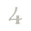 Chiffres Deltana 4 pi 4U15A; laiton massif; finition nickel antique-123538072