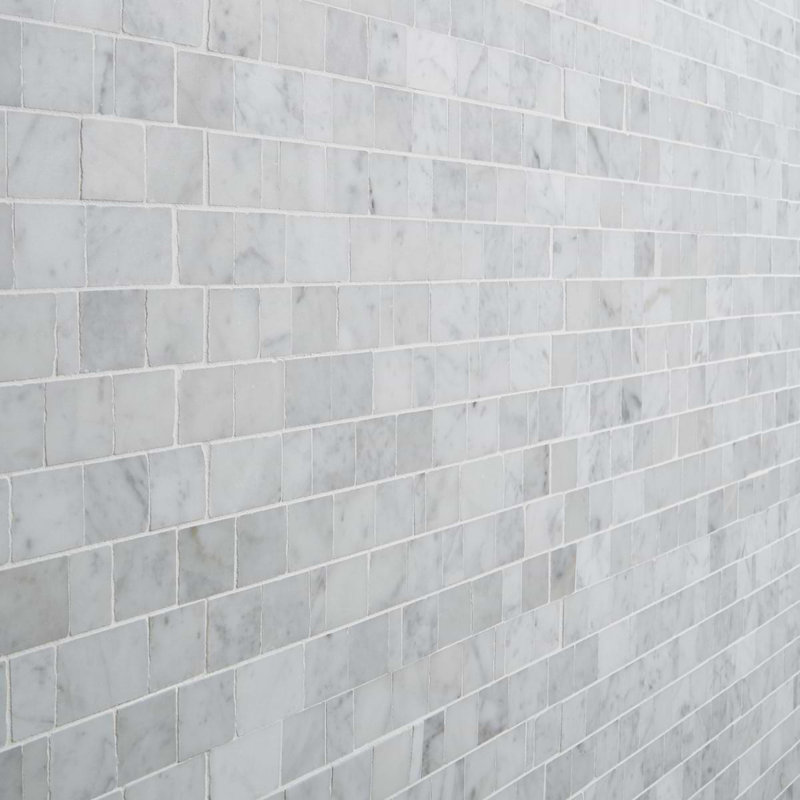 Ornate 12 In. X 12 In. Hand Clipped Joint Honed Marble Mosaic Floor And Wall Tile (5 Sq. Ft. / Sheet), Carrara White