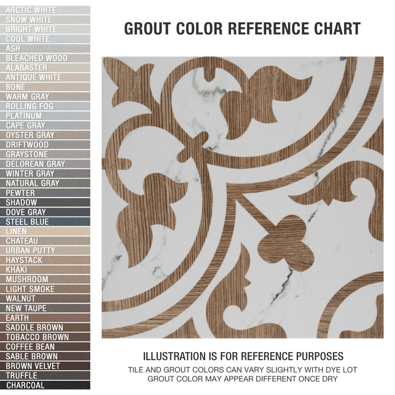 Llama Arte Loire 10" x 10" Porcelain Patterned Wall & Floor Tile, Noce