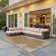 Palm Border Weave Indoor Outdoor Rug, Lightweight & Portable 5x7 ft Patio Area Rug
