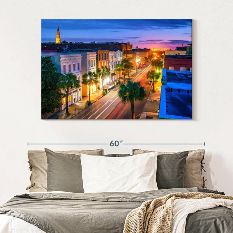 Charleston au crépuscule, H 34 po x l 51 po