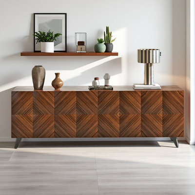Meuble télé design français rétro brun
