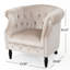 Fauteuil club en velours avec boutons