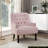 Bania 28" Modern & Contemporary Accent Chair with Textured Fabric Upholstery, Button-Tufted Chair Back, Nailhead Trim-505598265