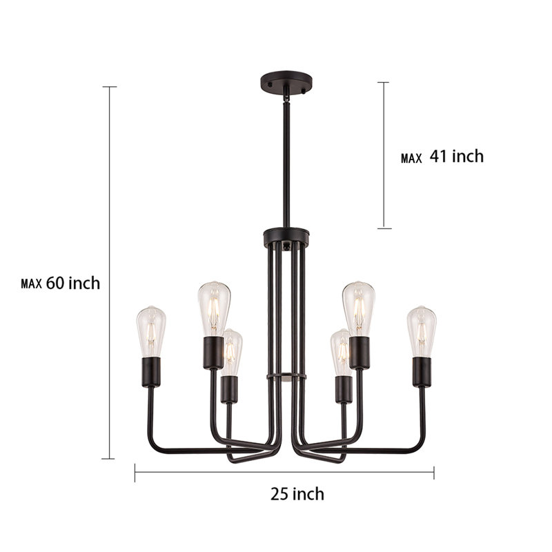 Deajah 6 - Light Dimmable Empire Chandelier