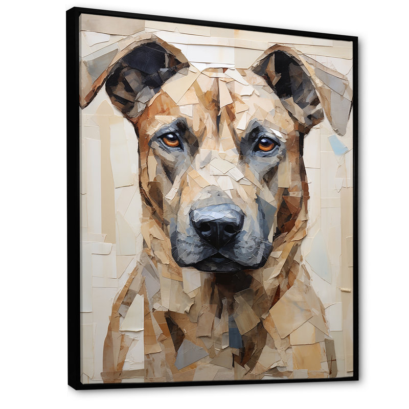 " Belgian Malinois Handsome Portrait ", Black Floater Framed, 20" H x 12" W x 1" D