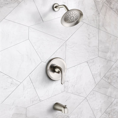 Robinet de baignoire et de douche à poignée simple avec valve brute