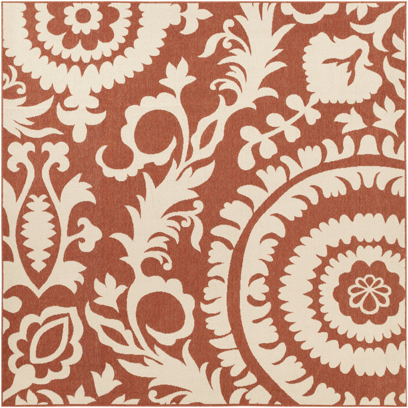 Amato Floral Indoor / Outdoor Rug, Rectangle 8'9" x 8'9"