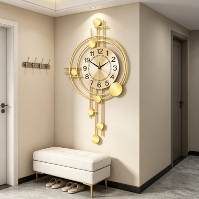 Grande horloge murale silencieuse sans pendule avec pendule, horloge analogique à quartz de qualité supérieure pour le salon, la cuisine, la chambre à coucher et le bureau à domicile
