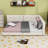 Modern Queen Size Linen Upholstered DayBed with Built-in USB Ports-1484533431