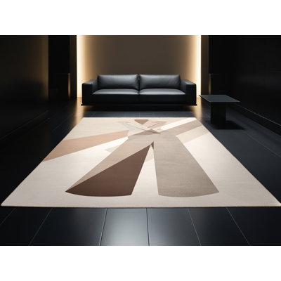 Machine Washable Brooksville Sleek & Chic Modern Solid Color Rug in Beige – Beige Binding
